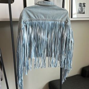 Fringe Jean Jacket Size Small S